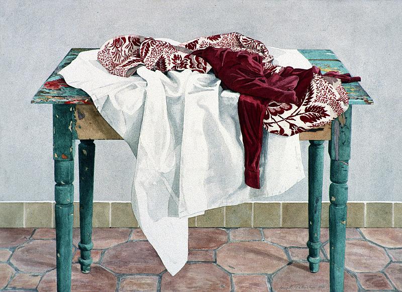 Table with Red And White 1981 22x30.jpg